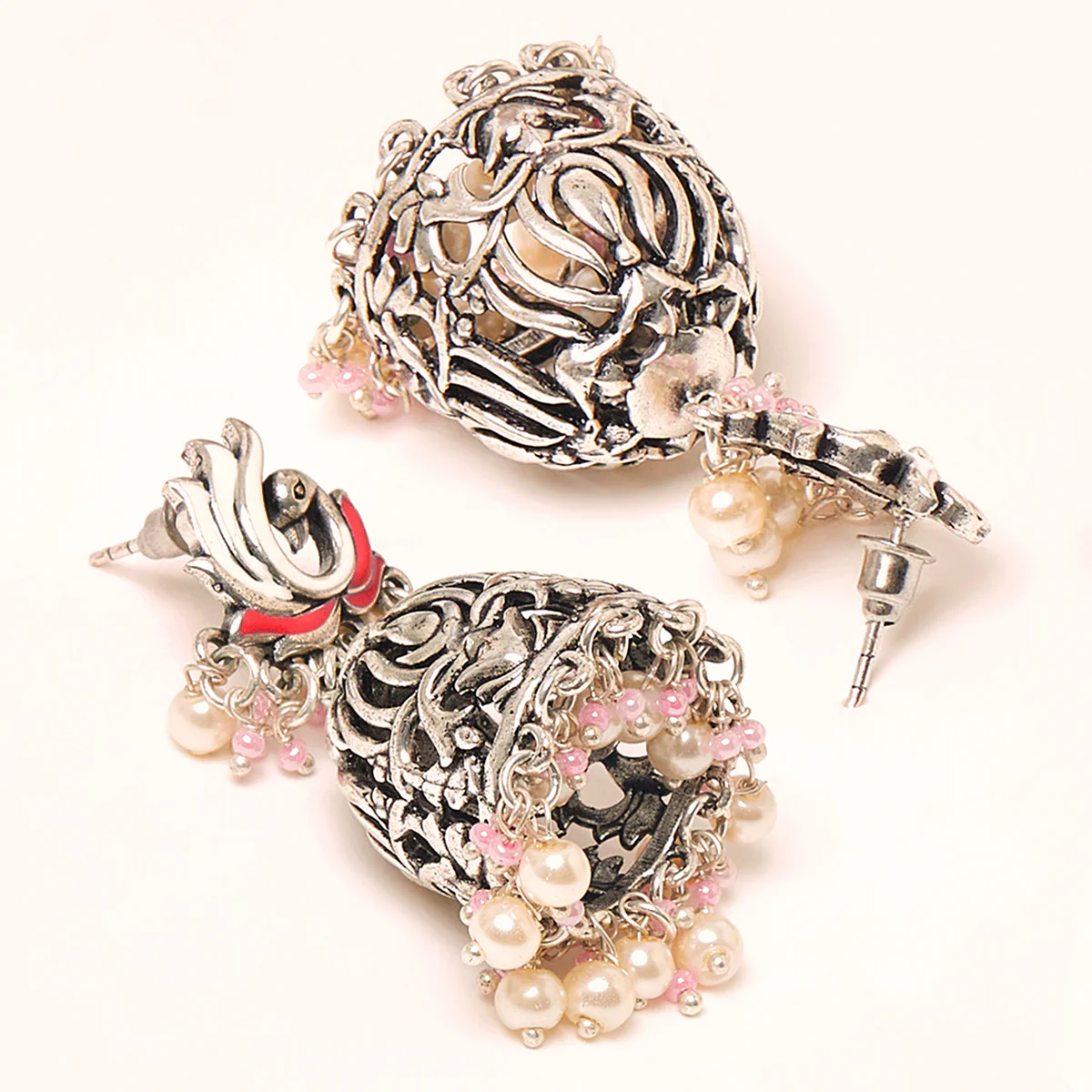 Shwet kamal Silver Necklace with Earrings - Image 6