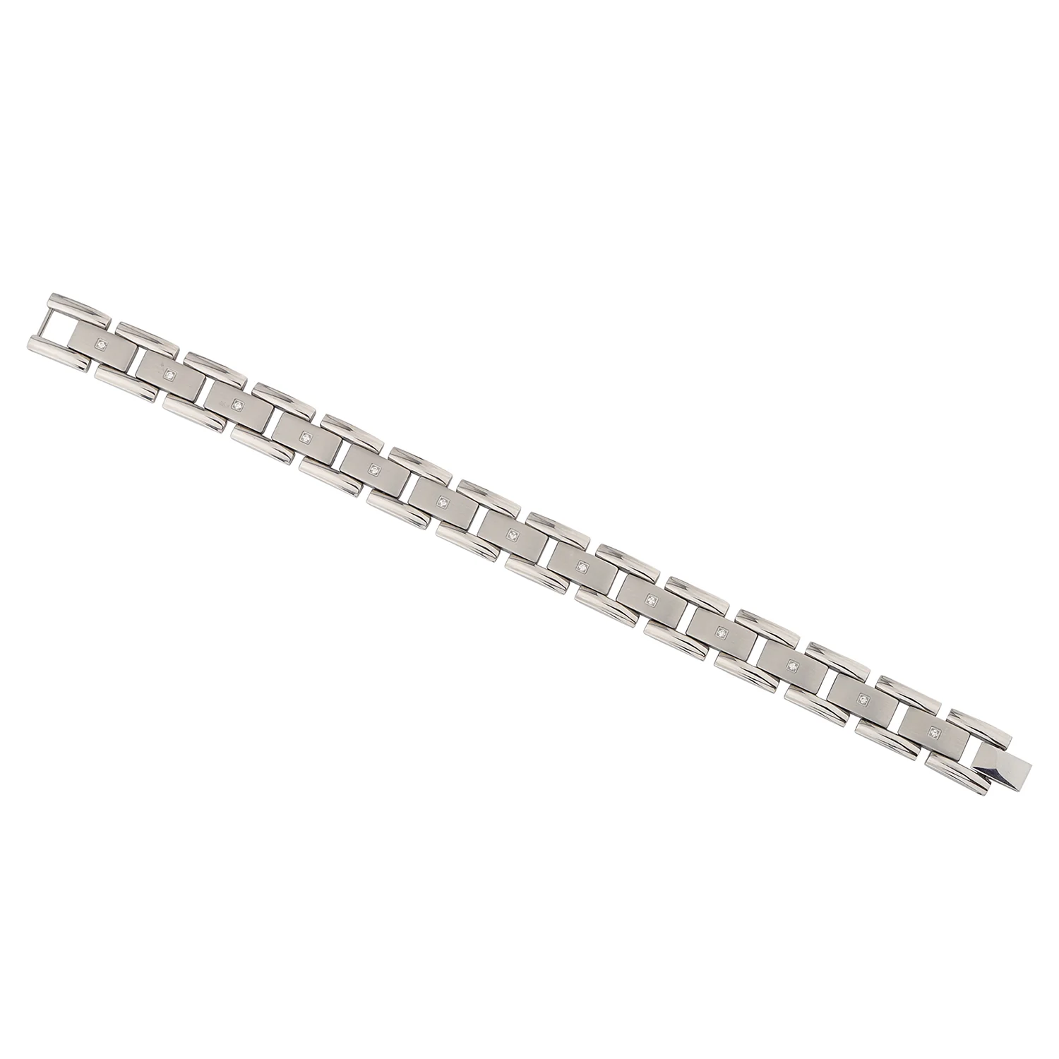 Signature Matrix Silver Link Mens Bracelet - Image 5