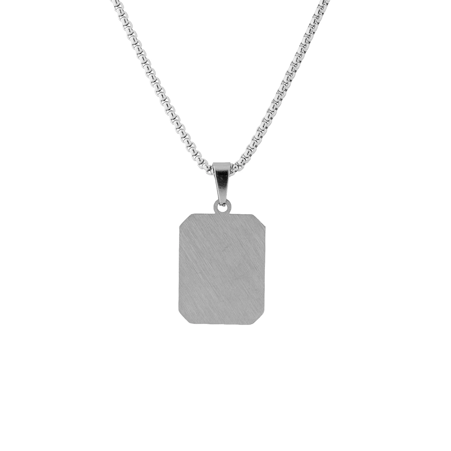 Signature Noir Loop Silver Pendant Necklace For Men - Image 4