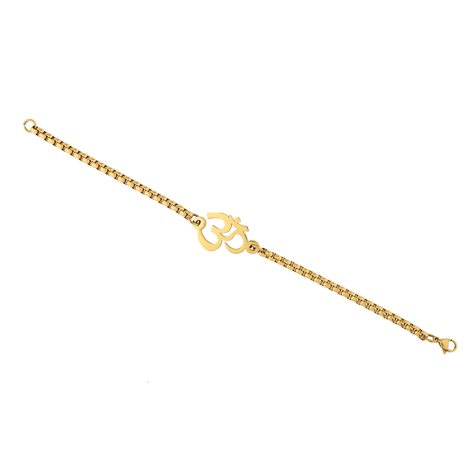 Signature Om Gold Link Mens Bracelet - Image 5