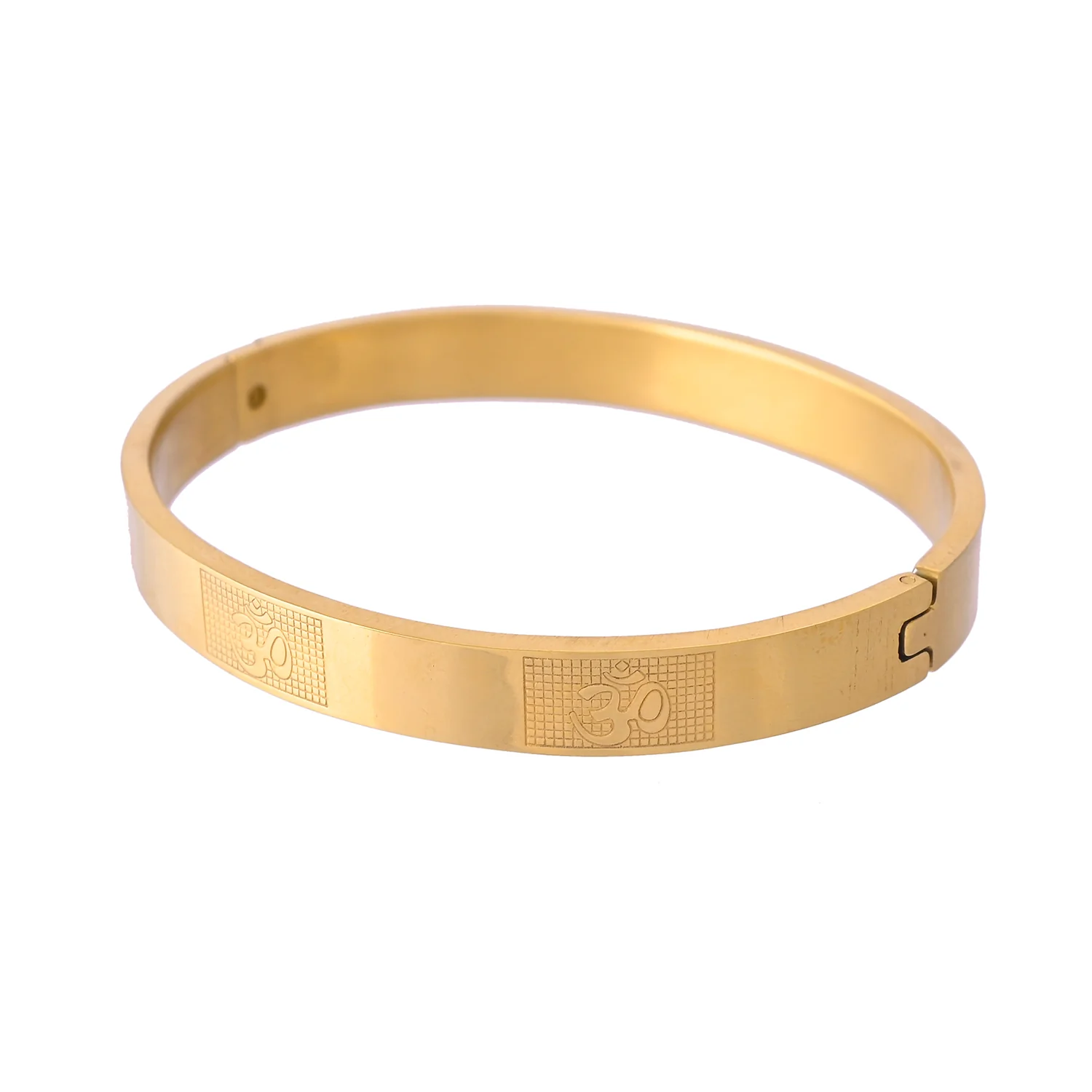 Signature Om Shakti Kada Mens Bracelet - Image 4
