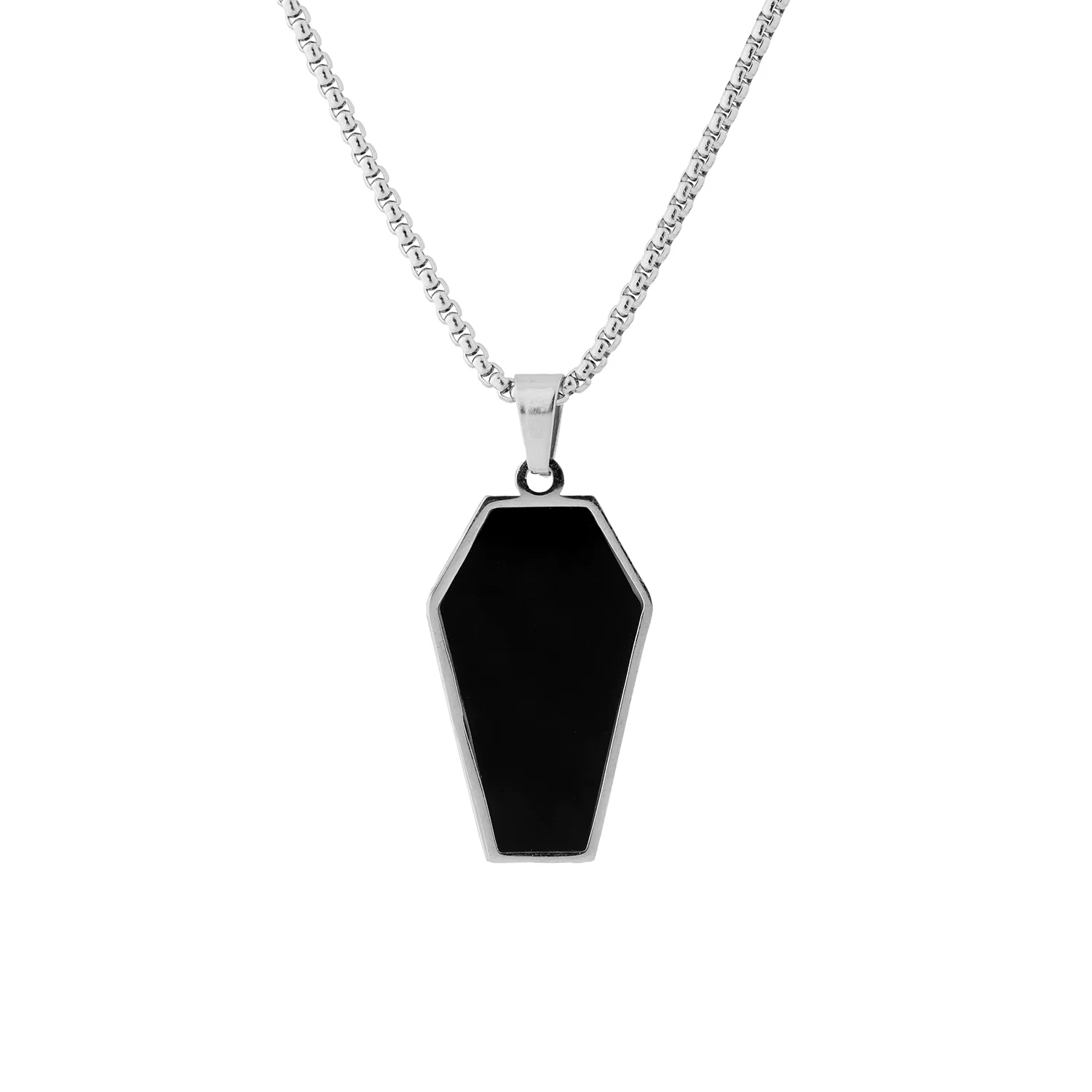 Signature Shadow Crest Silver Pendant Necklace For Men - Image 2