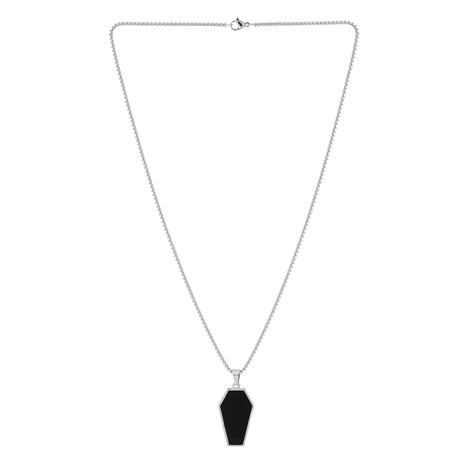 Signature Shadow Crest Silver Pendant Necklace For Men - Image 3
