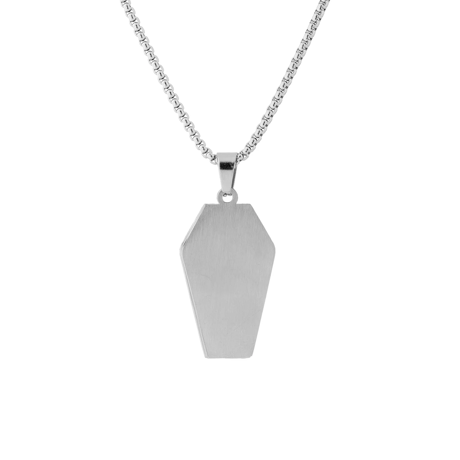 Signature Shadow Crest Silver Pendant Necklace For Men - Image 4