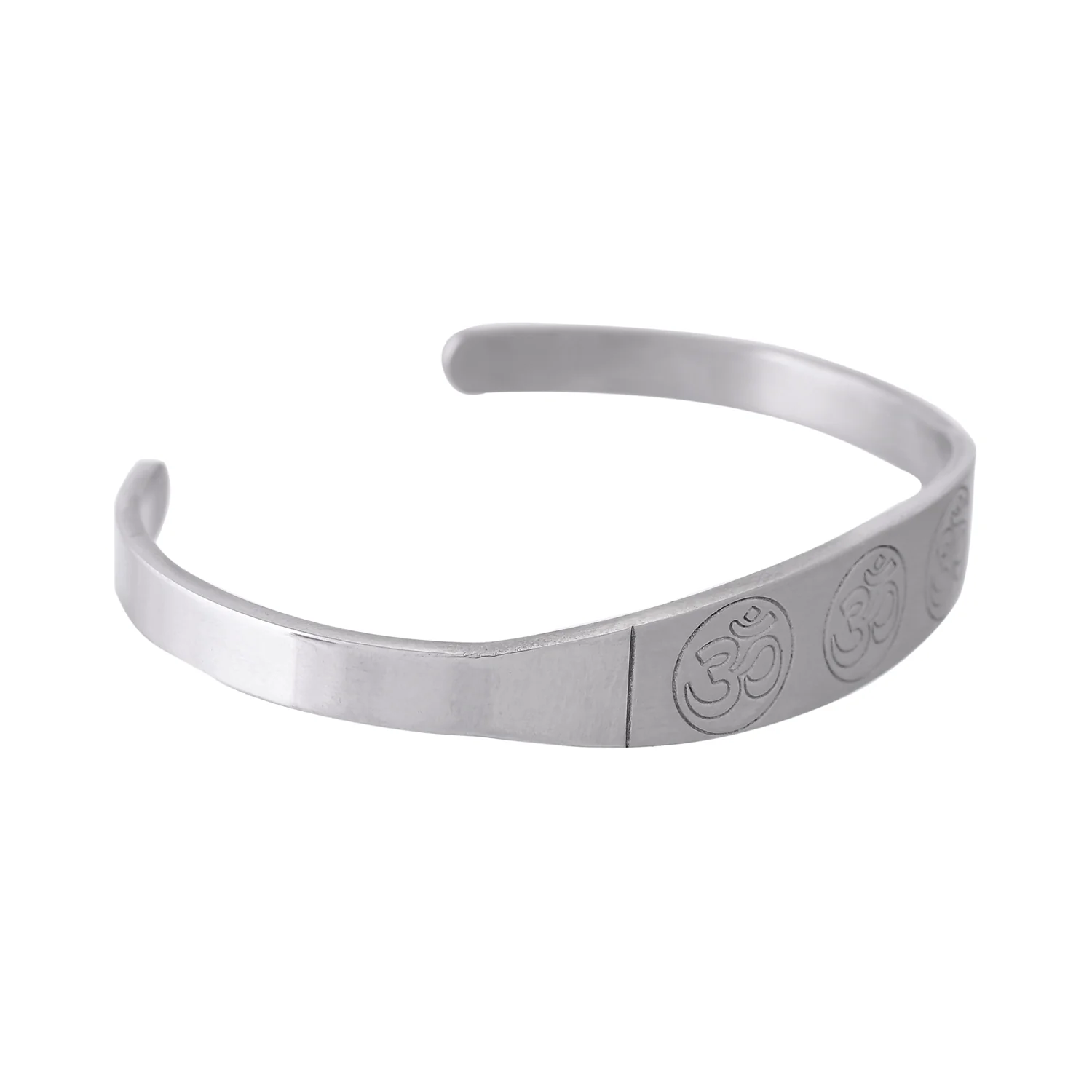 Signature Trinity Om Mantra Kada Mens Bracelet - Image 4