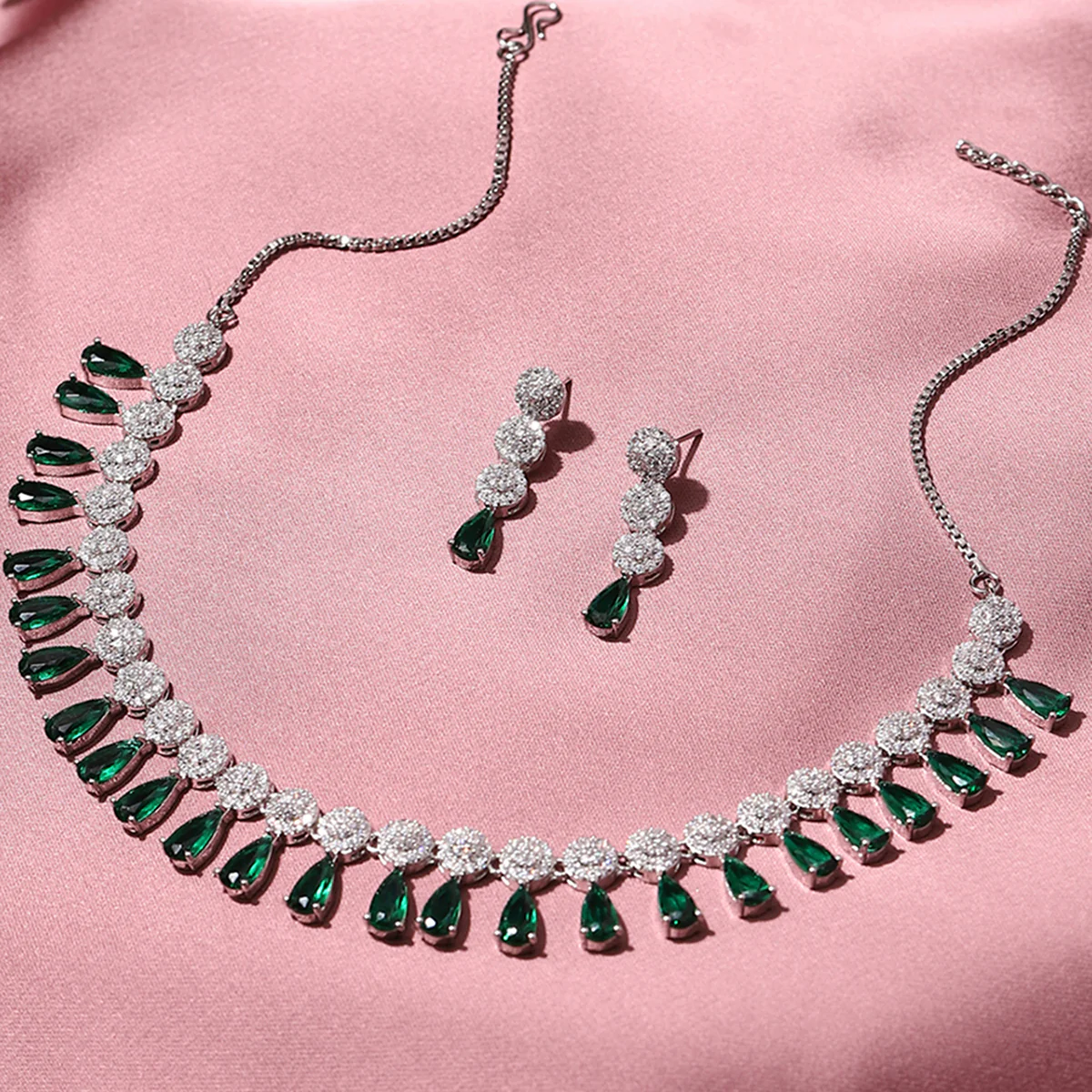 Silver Brass Necklace Set