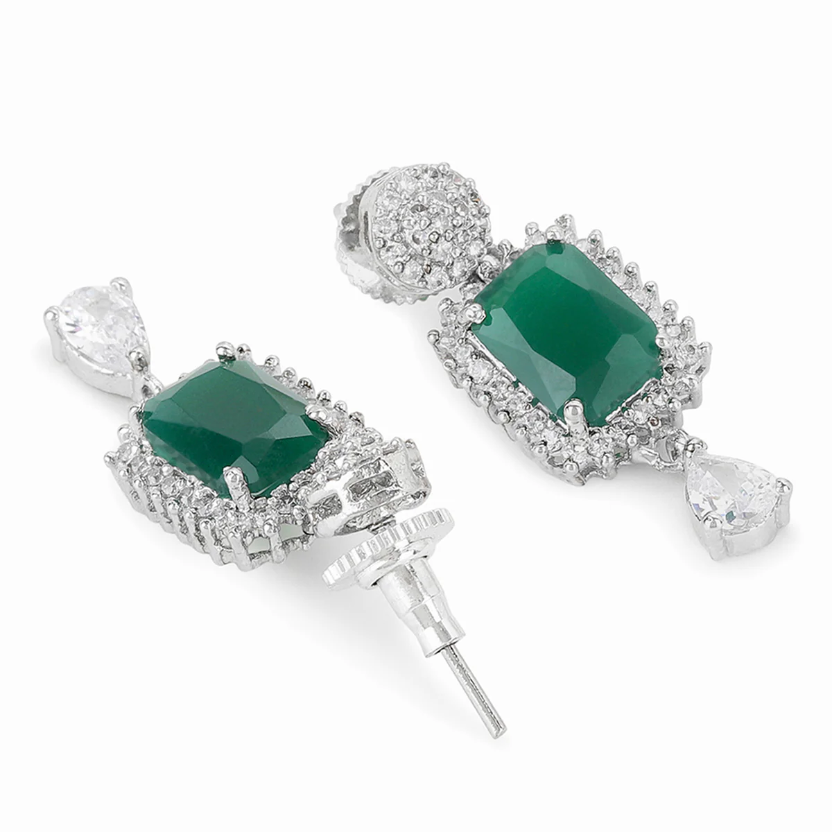 Sparkling Elegance Green Stones Necklace Sets - Image 5