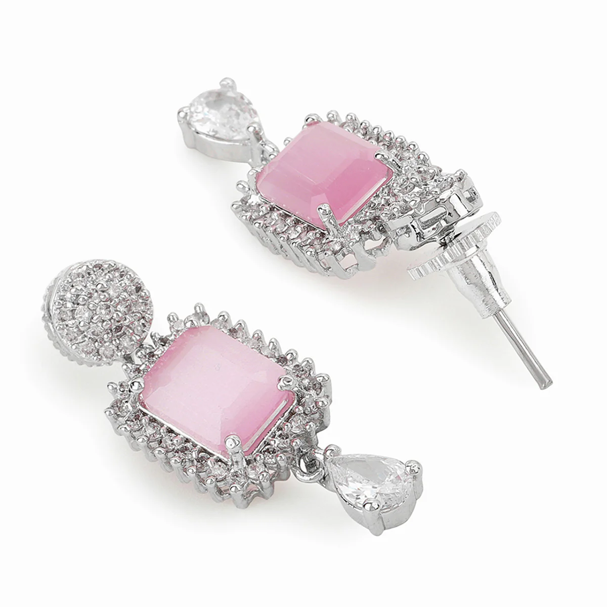 Sparkling Elegance Pink Stones Necklace Set - Image 5