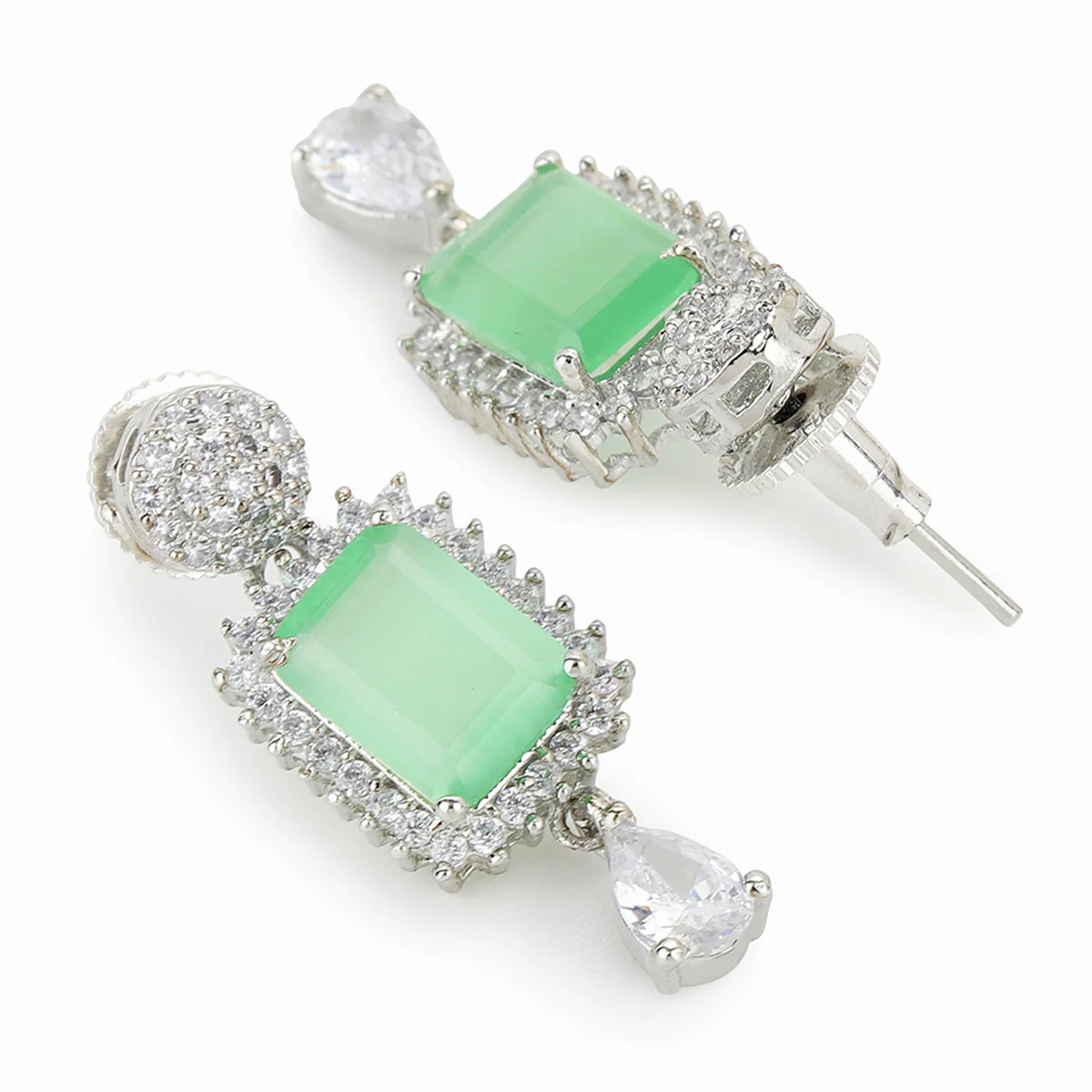 Sparkling Elegance Green Stones Necklace Set - Image 5
