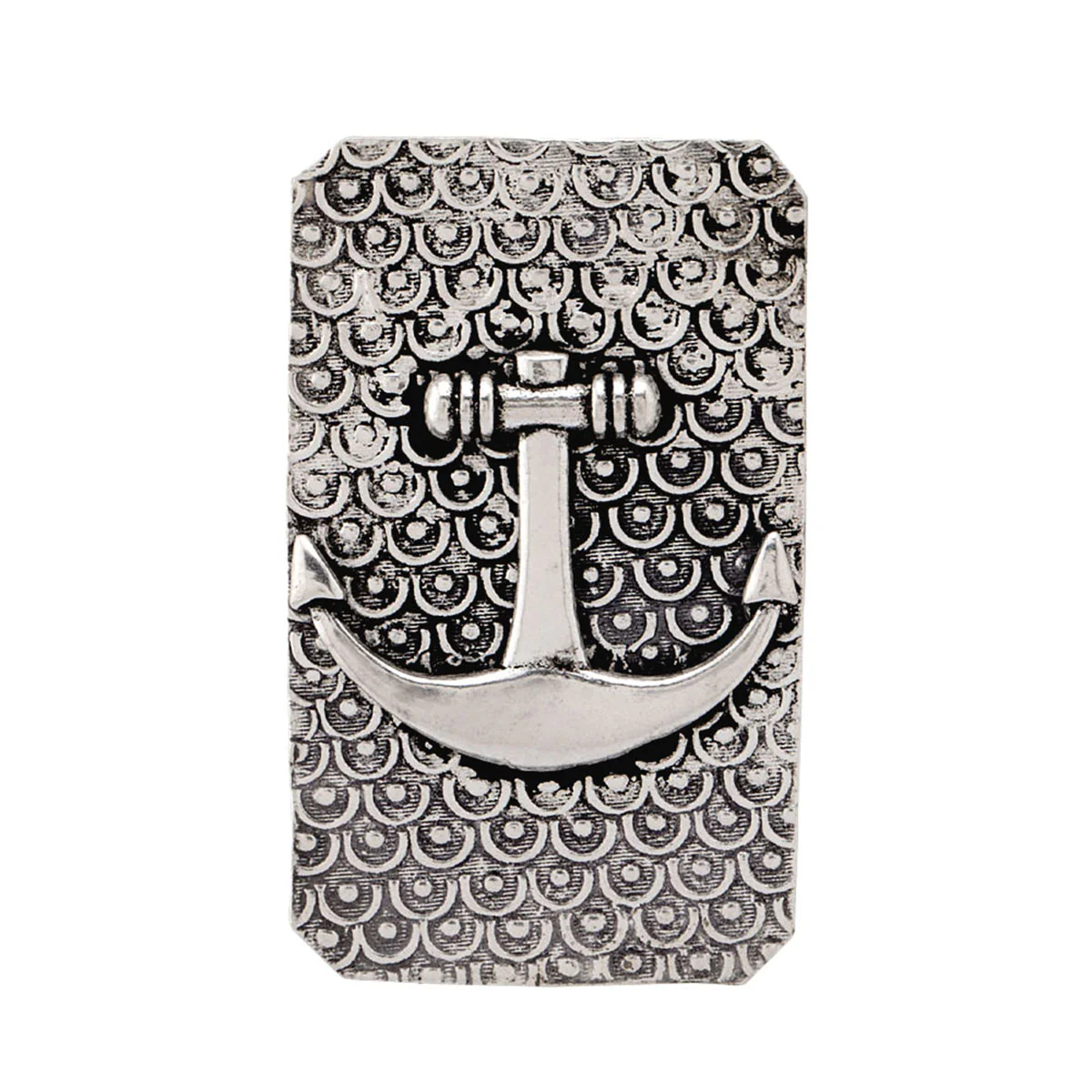 Silver Oxidized Nautical Anchor Brooch - Image 2