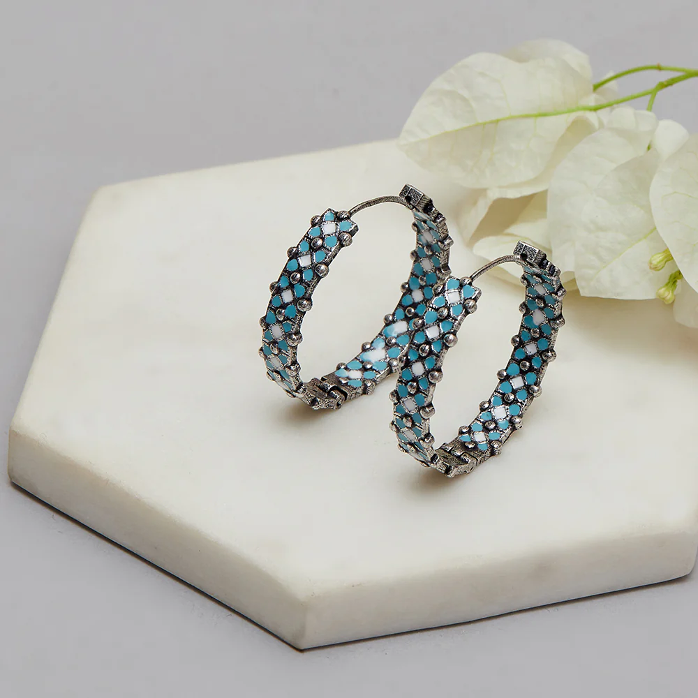 Silver plated brass earrings