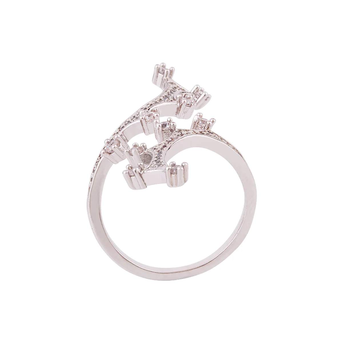 Silver Plated Crown Motif Ring - Image 4