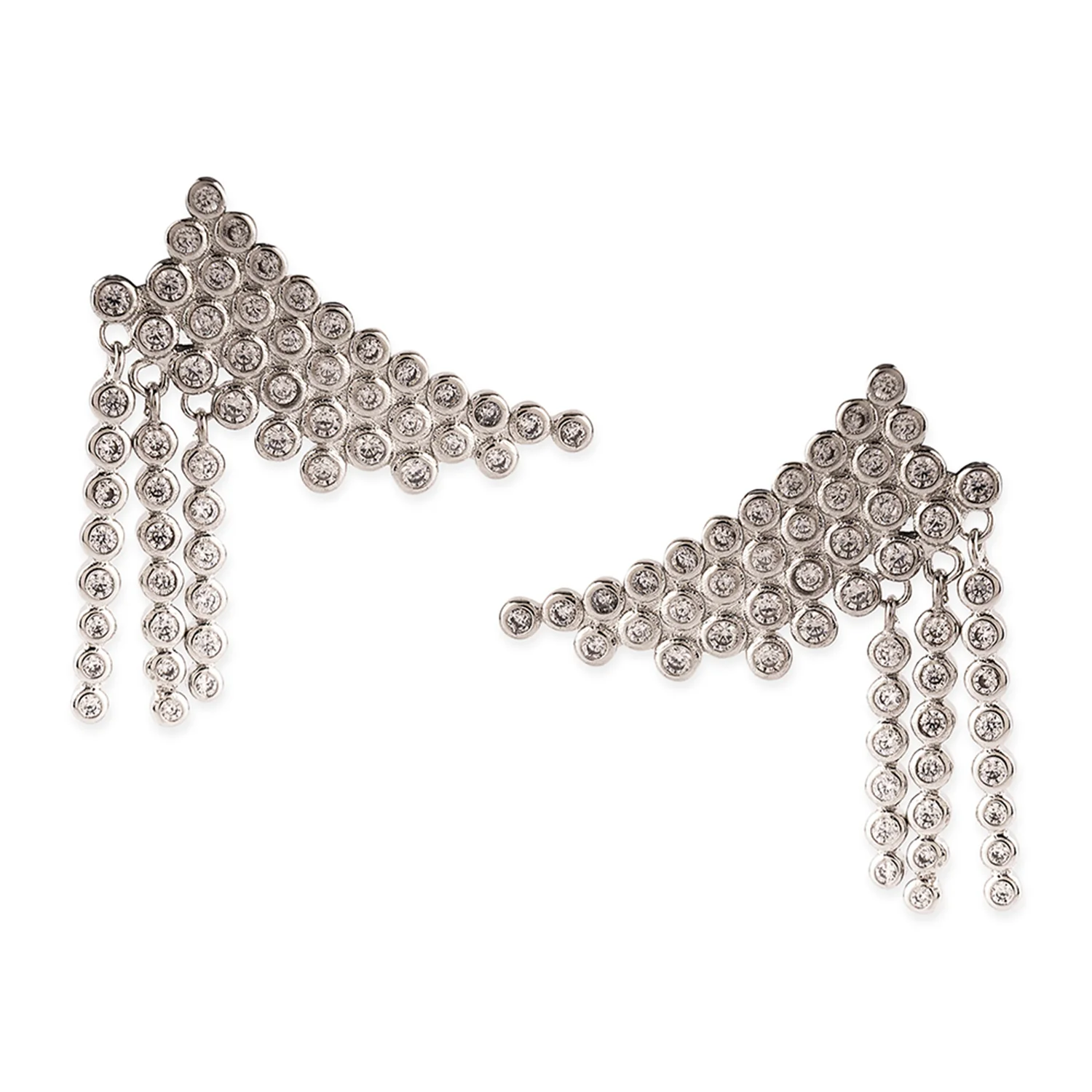 Silver Plated CZ Line Earrings - Image 3