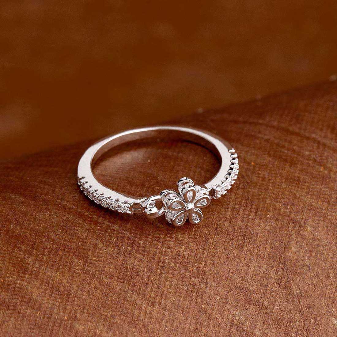 Silver Plated Floral Ring