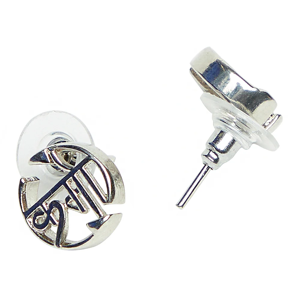Silver Plated Moksha Stud Earrings - Image 3