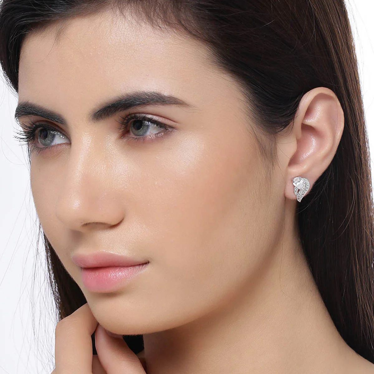 Silver Plated Stud Style Earrings - Image 2