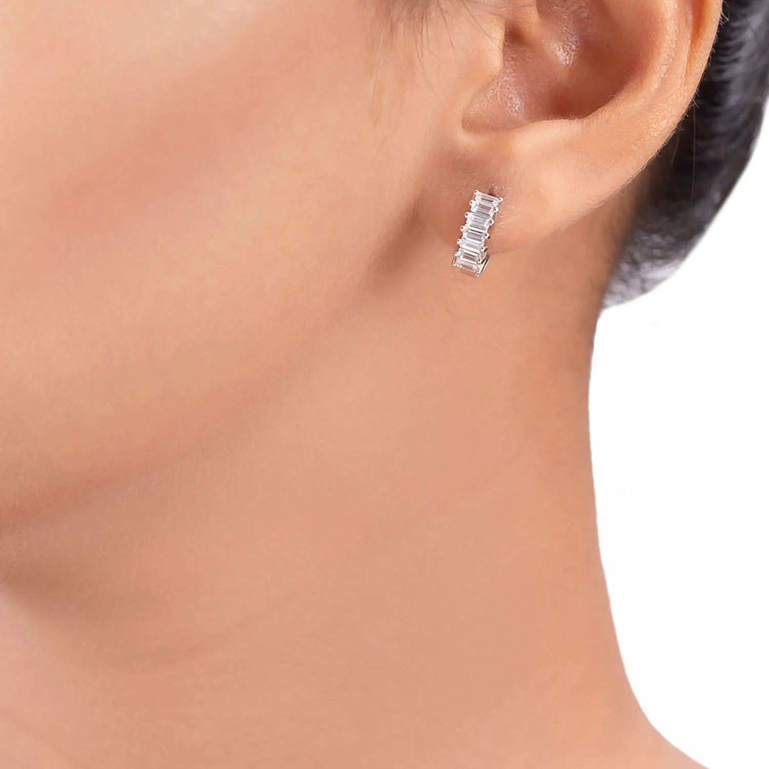 Silver Plated Stud Style Earrings - Image 2