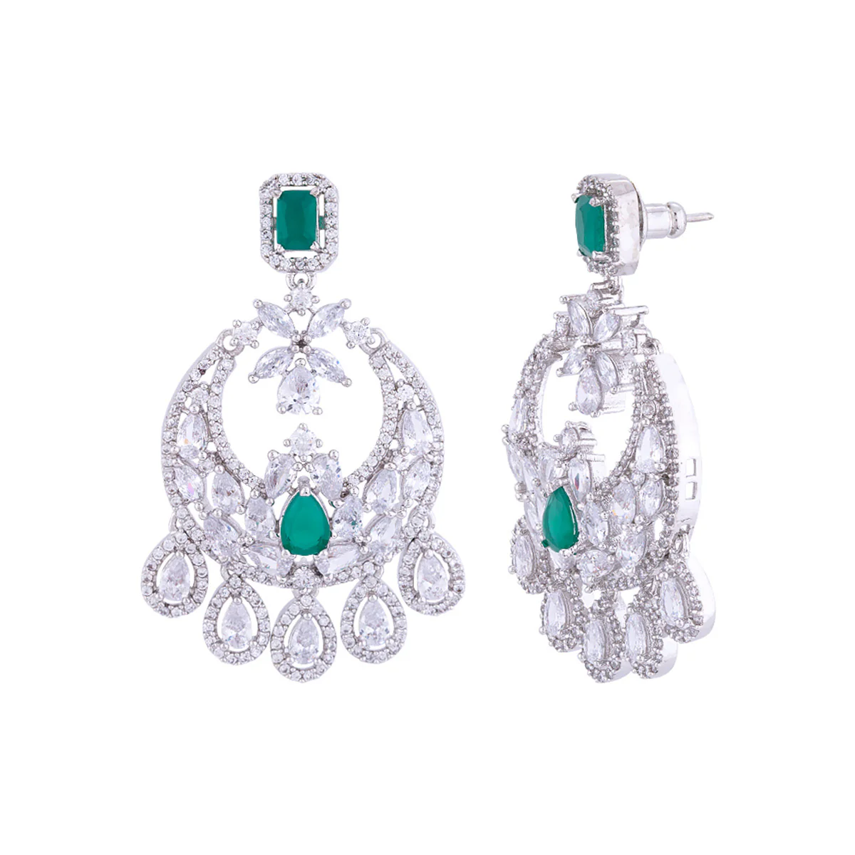 Silver Plated Zircons Adorned Bridal Set - Image 4