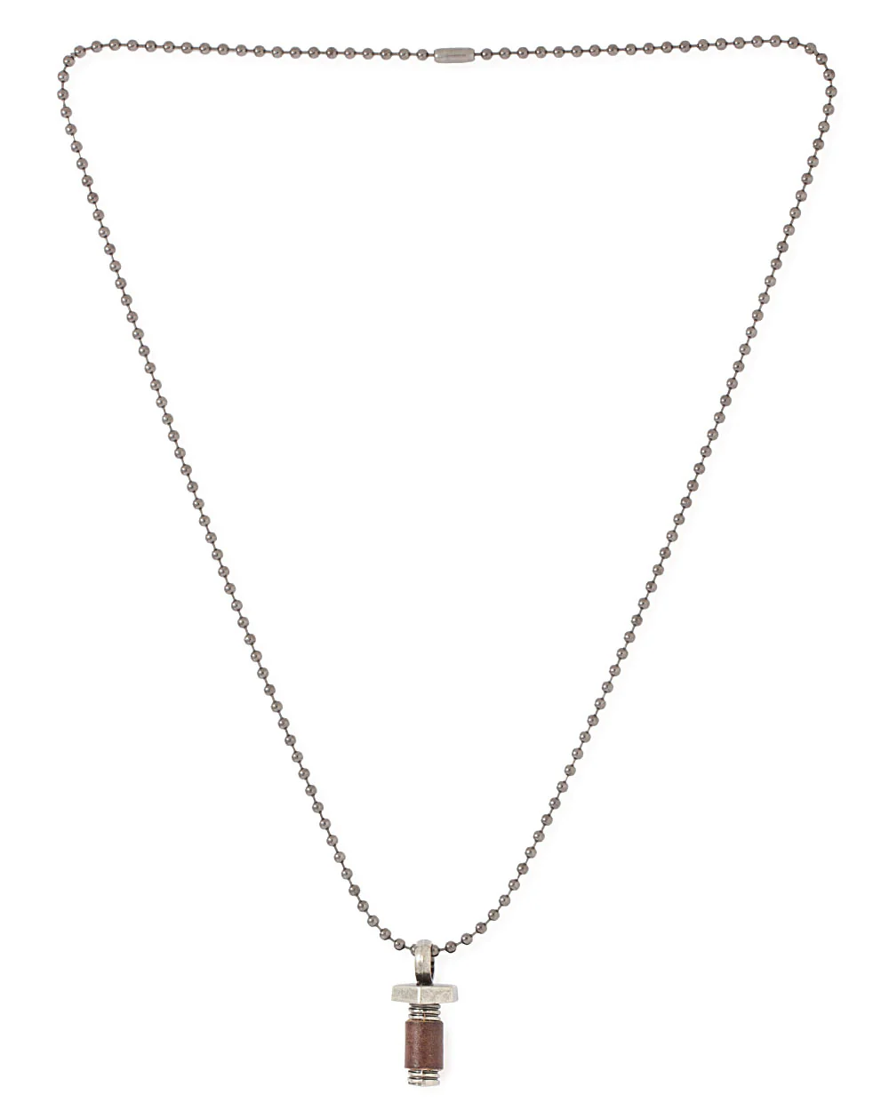 Silver Toned Bolt Shaped Pendant With Beaded Chain - Image 2