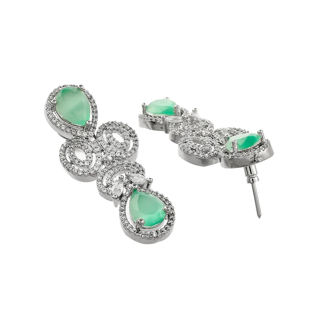 Sparkling Elegance Green Zircons Jewellery Set - Image 5