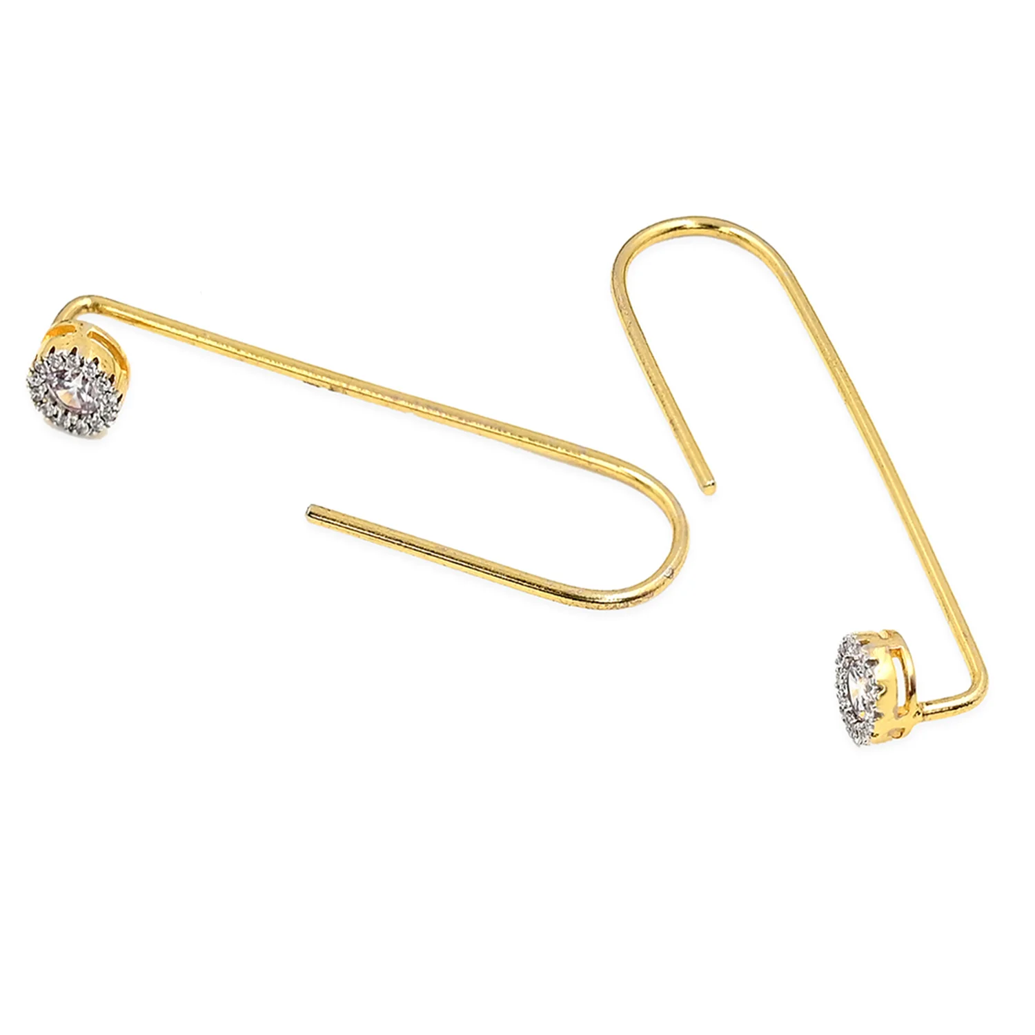 Sleek Gold Plated Long Earrings - Image 4