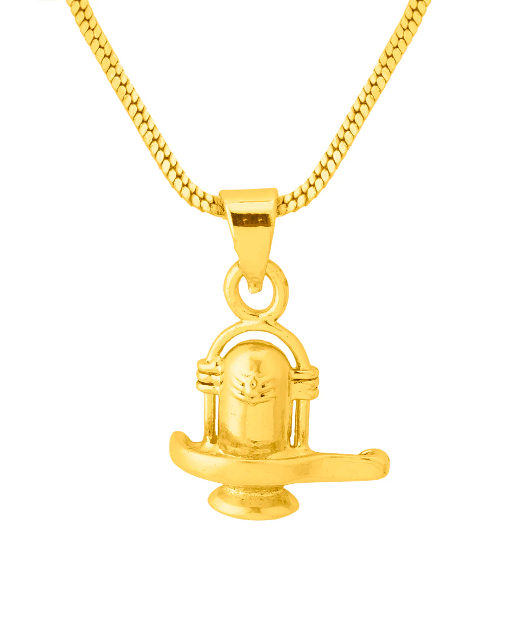 Sleek Gold Plated Shiv Ling Pendant - Image 3