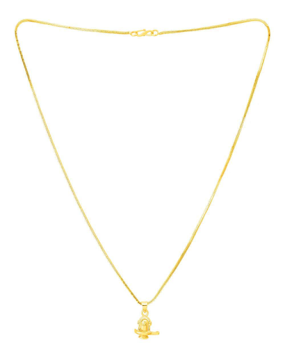 Sleek Gold Plated Shiv Ling Pendant - Image 5