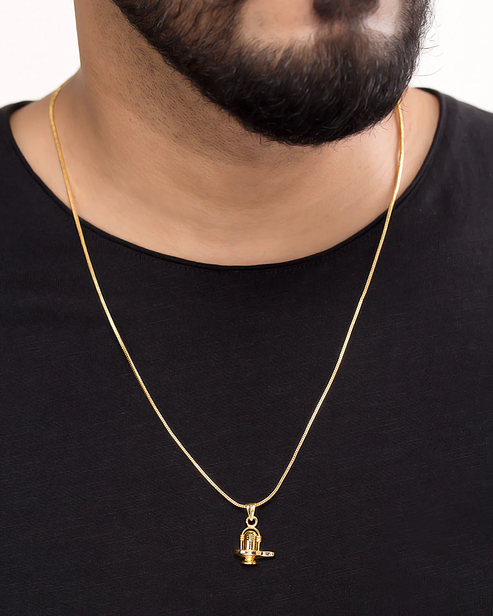 Sleek Gold Plated Shiv Ling Pendant - Image 6
