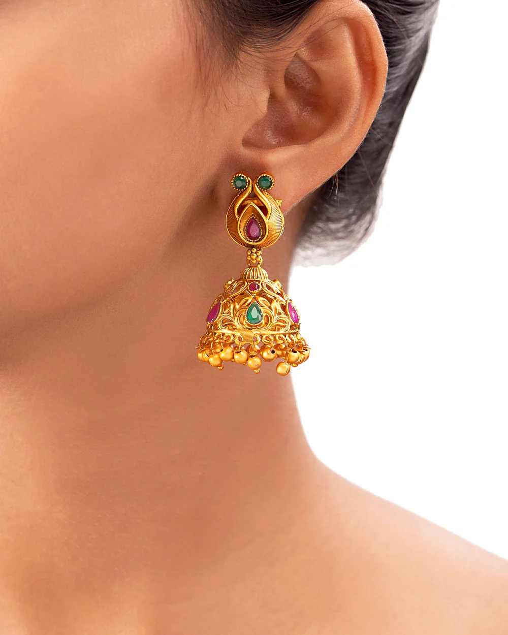 Southern Bling Jhumka Drop Earrings - Image 4