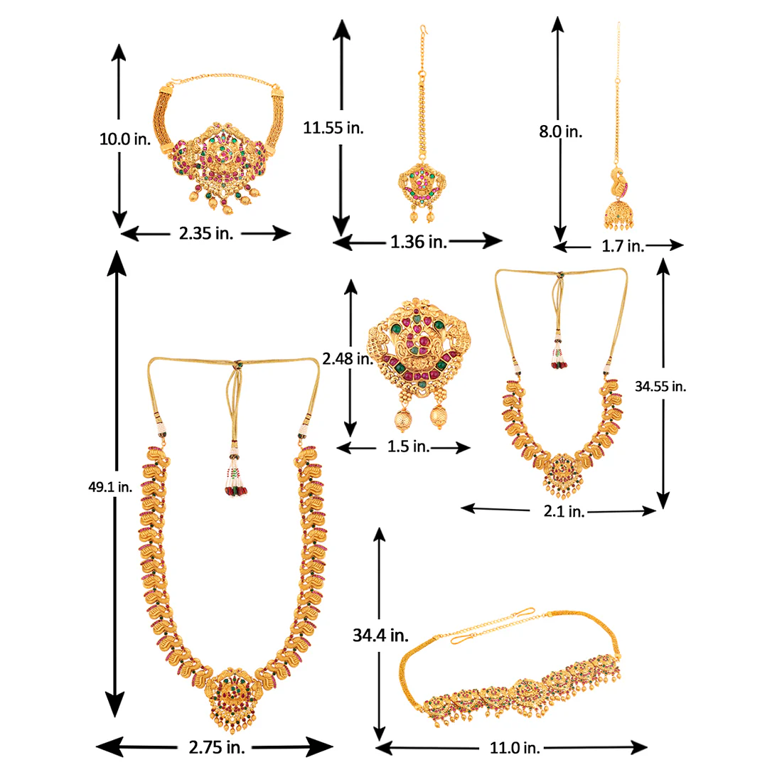 Southern Bling Temple Inspired Bridal Set - Image 9