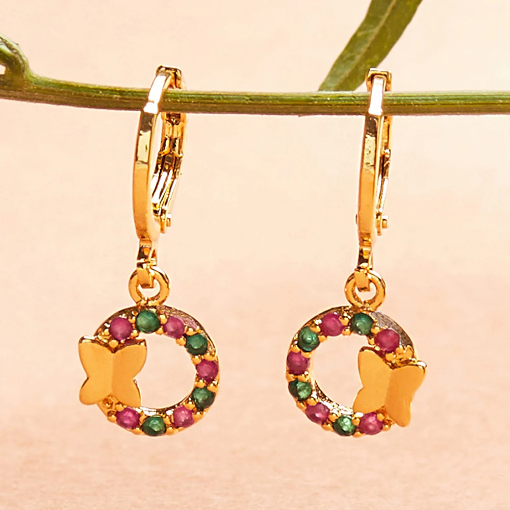 Spakling Essentials Classic Gold-Plated Multicolor Earrings