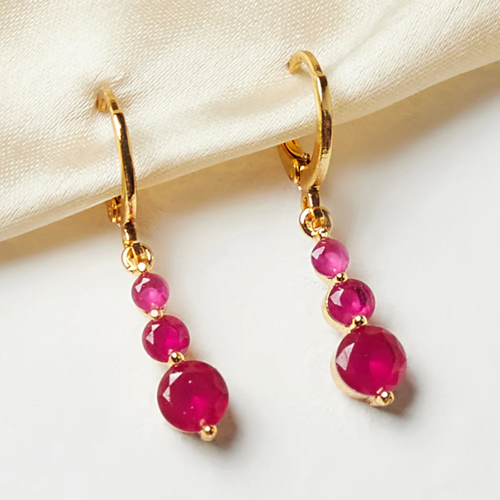 Spakling Essentials Lavish Pink Stone Drop Earrings