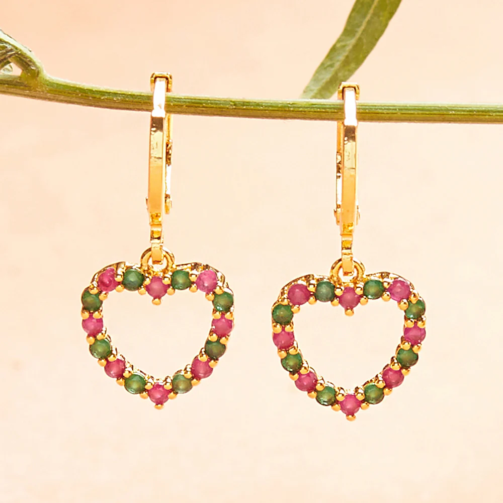 Spakling Essentials Muticolor Heart Motif Earrings