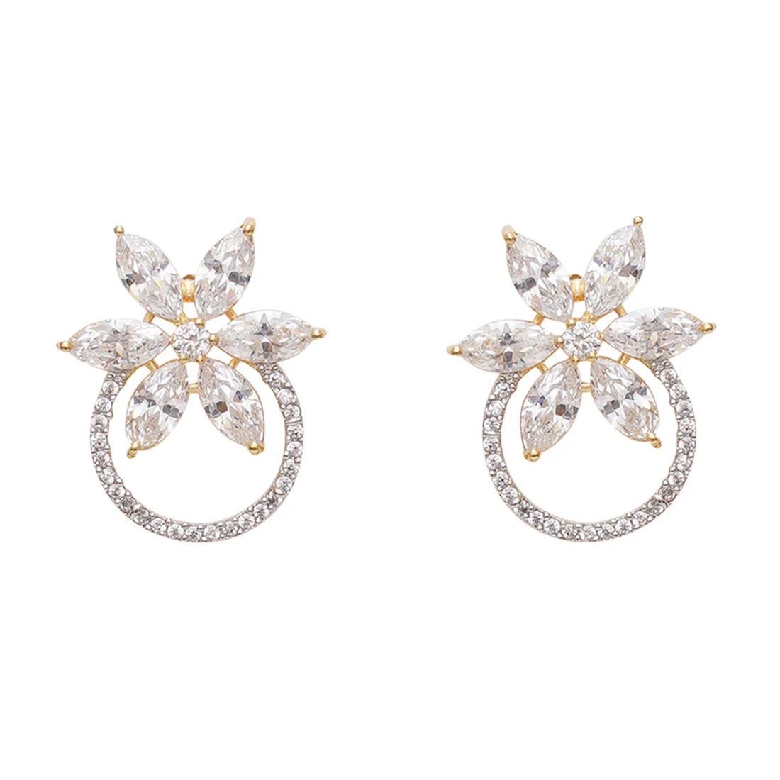 Spakling Essentials Stylish Flower Drop Earrings - Image 3