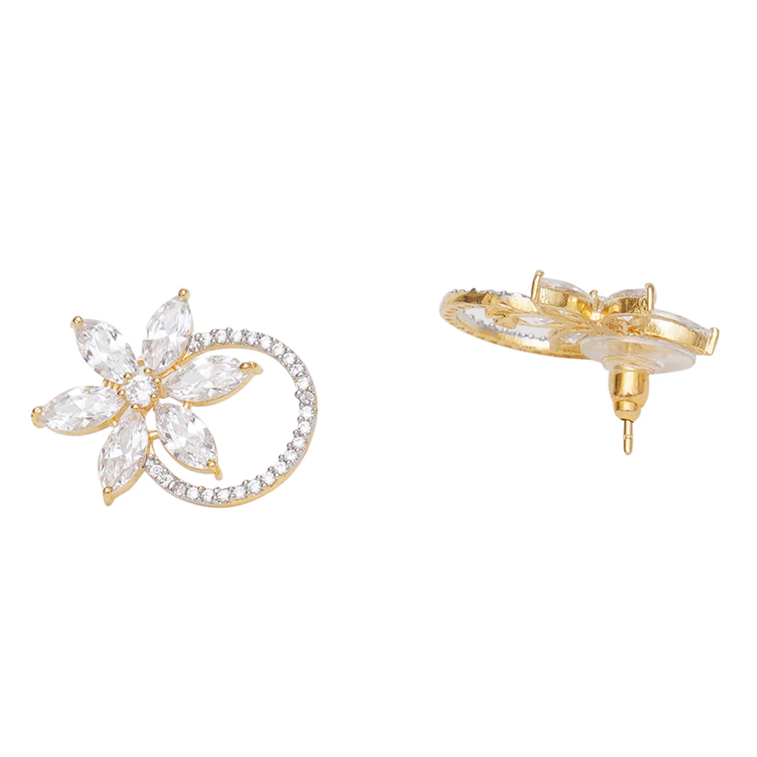 Spakling Essentials Stylish Flower Drop Earrings - Image 4