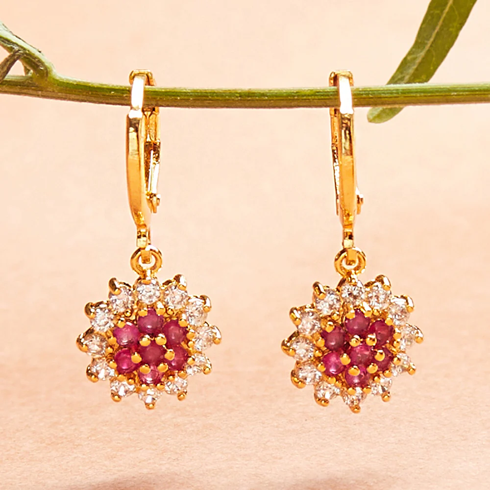 Spakling Essentials White & Pink Drop Earrings
