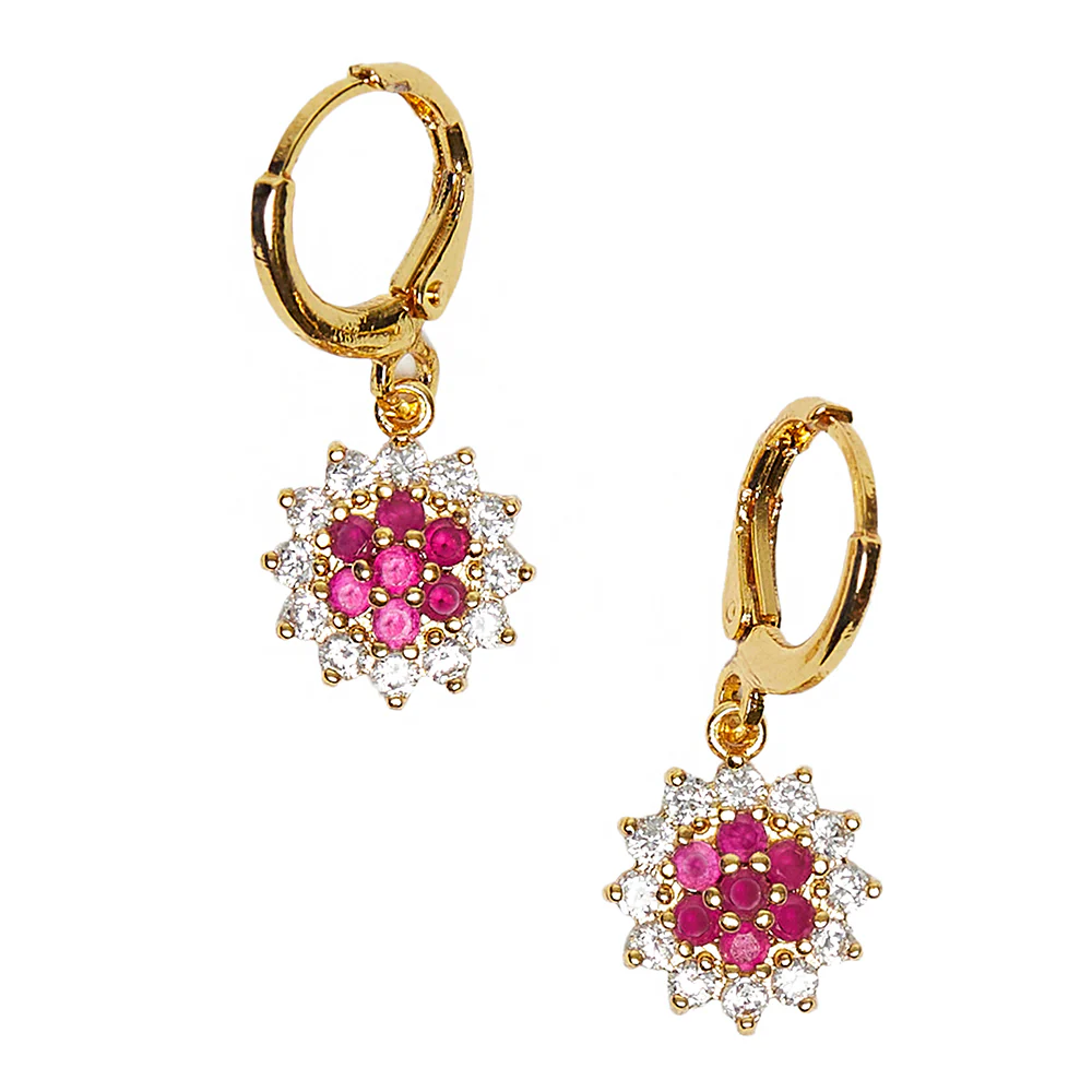 Spakling Essentials White & Pink Drop Earrings - Image 3