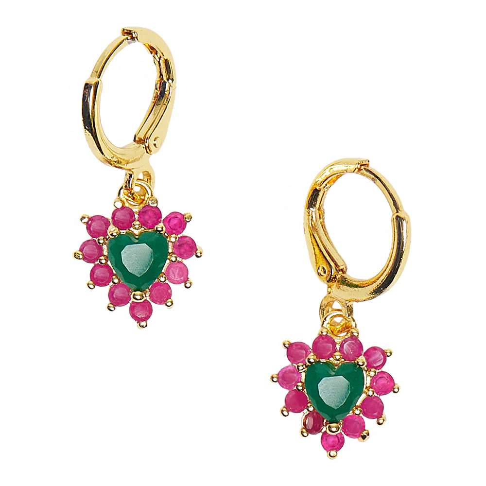 Spakling Essentials Yellow Gold Heart Earrings - Image 3