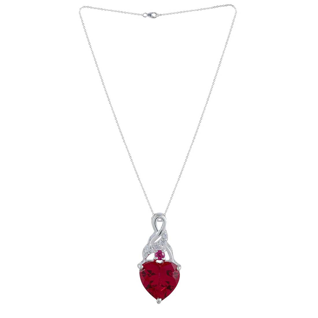 Sparkling 925 Sterling Silver CZ Pendant Set - Image 4