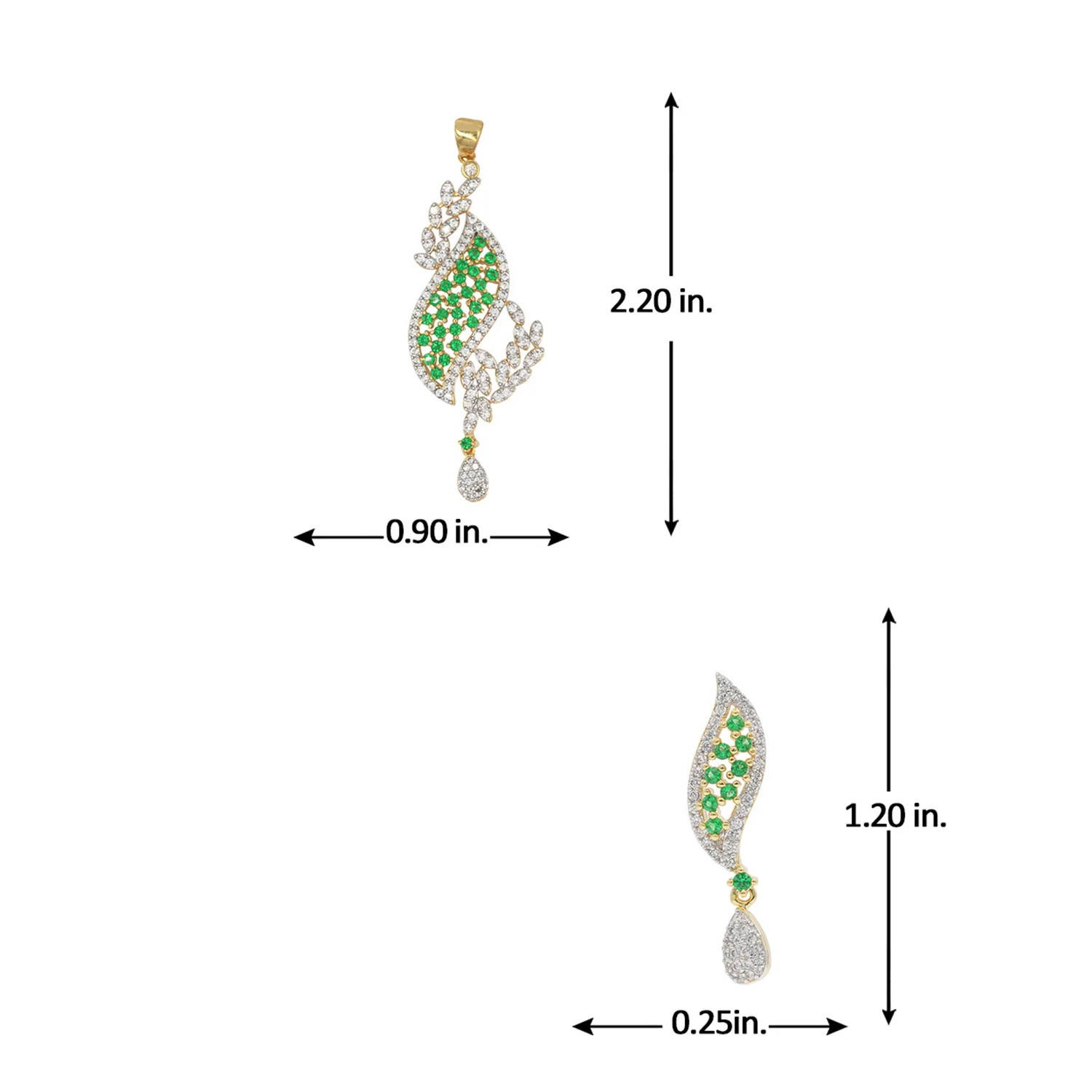 Sparkling CZ Pendant Set- Green - Image 6