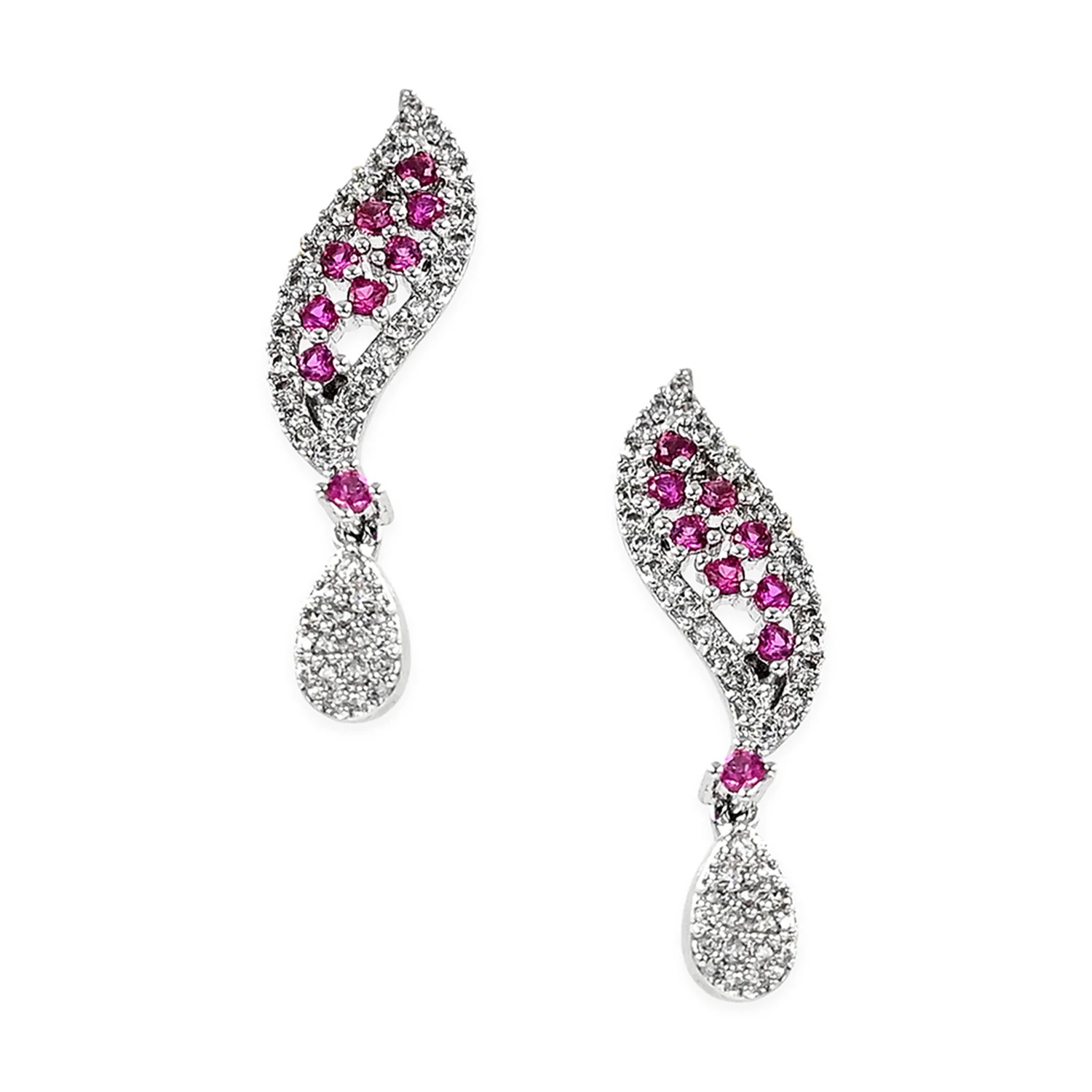 Sparkling CZ Pendant Set- Pink - Image 4