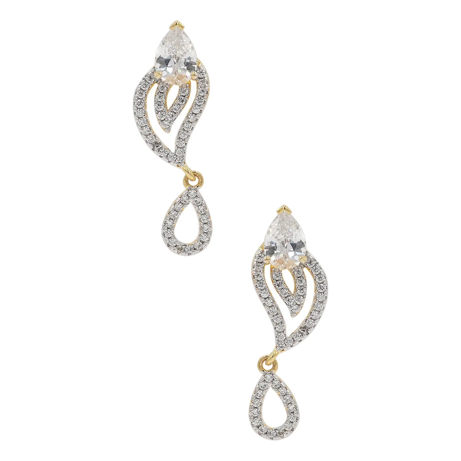 Sparkling Delicate American Diamond Pendant Set - Image 3