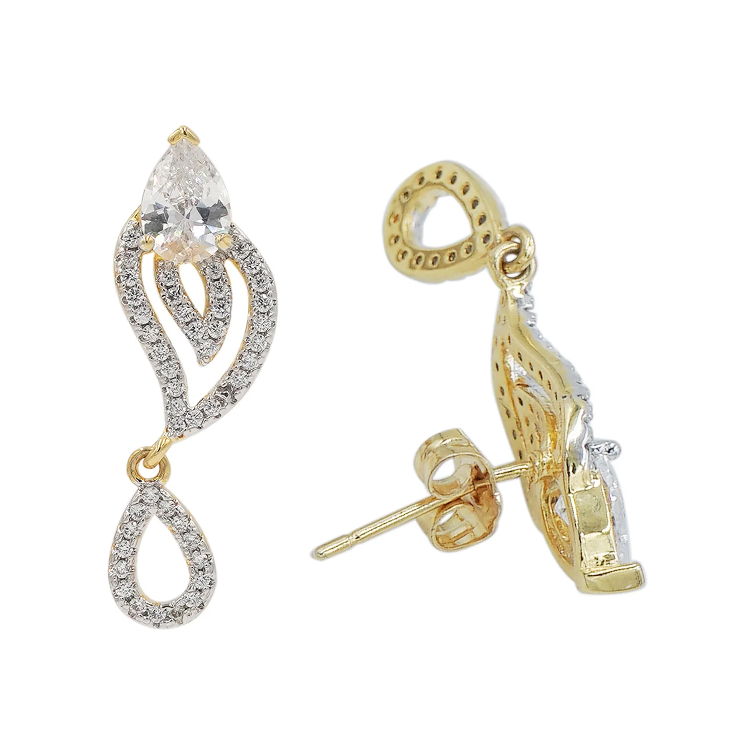 Sparkling Delicate American Diamond Pendant Set - Image 4