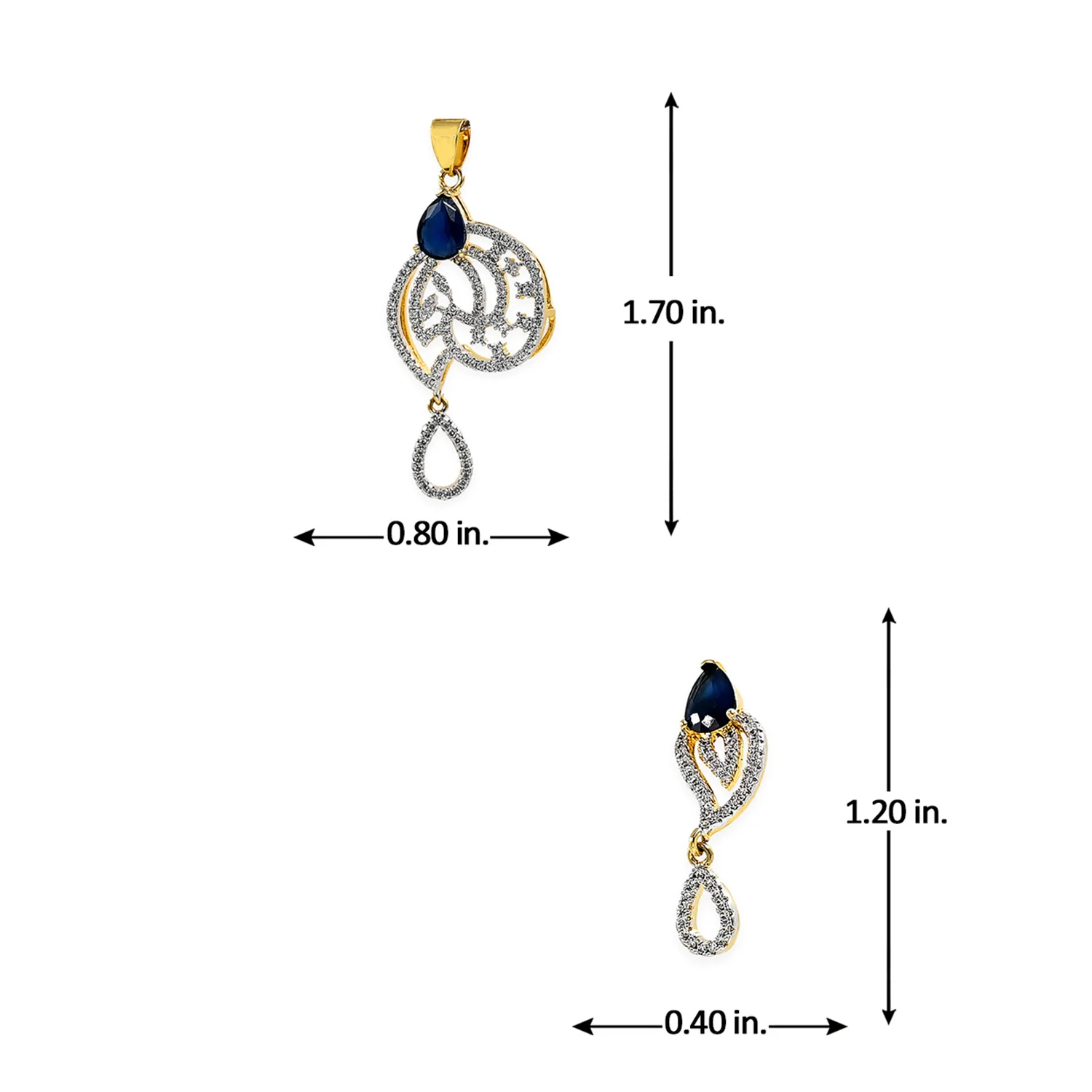Sparkling Delicate Blue CZ Pendant Set - Image 6