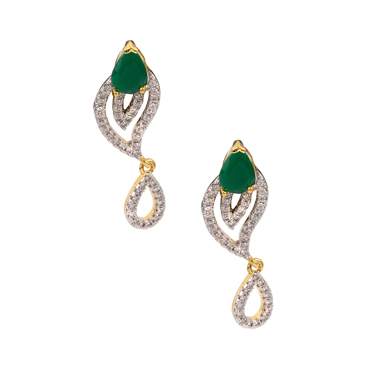 Sparkling Delicate Green CZ Pendant Set - Image 2