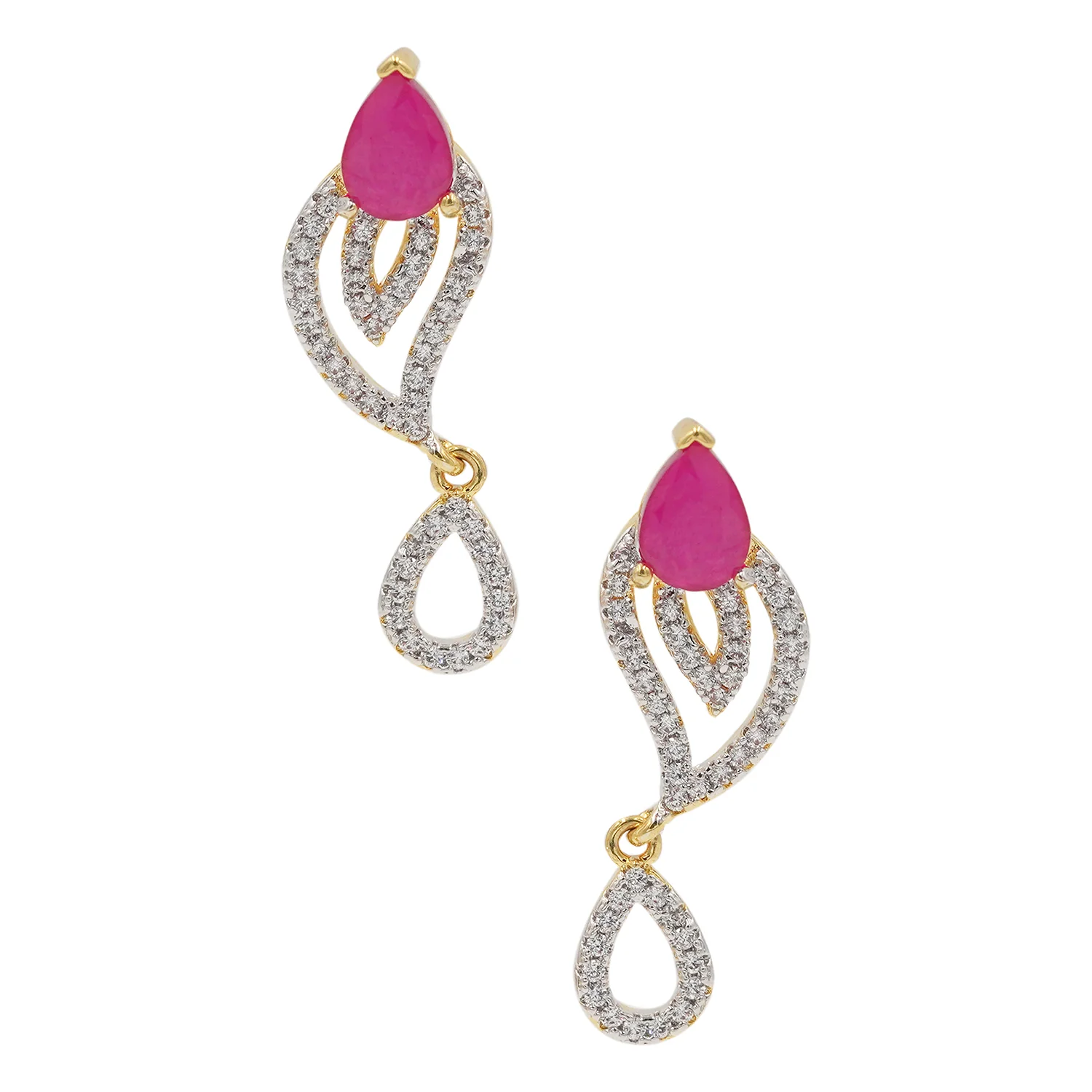Sparkling Delicate Pink CZ Pendant Set - Image 4
