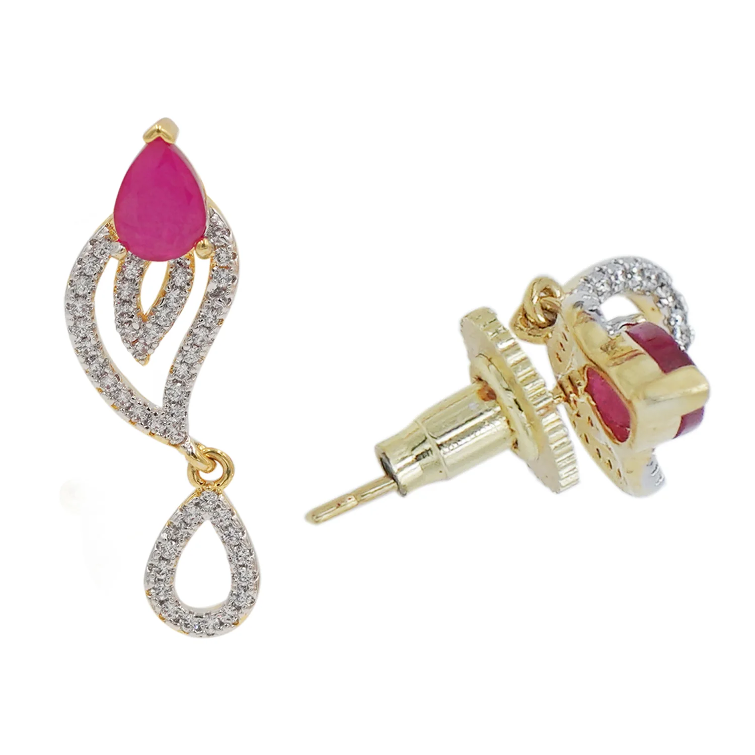 Sparkling Delicate Pink CZ Pendant Set - Image 5