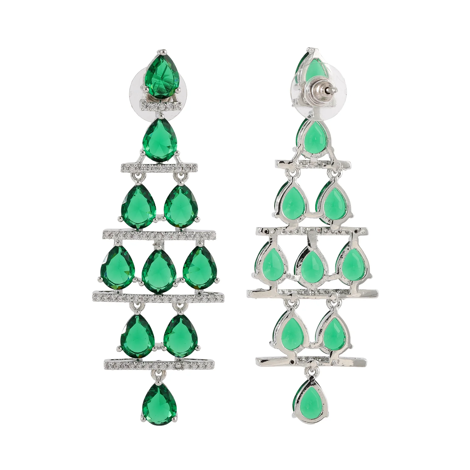 Sparkling Elegance Adaa Emerald Raindrop Hasli Necklace Set - Image 6