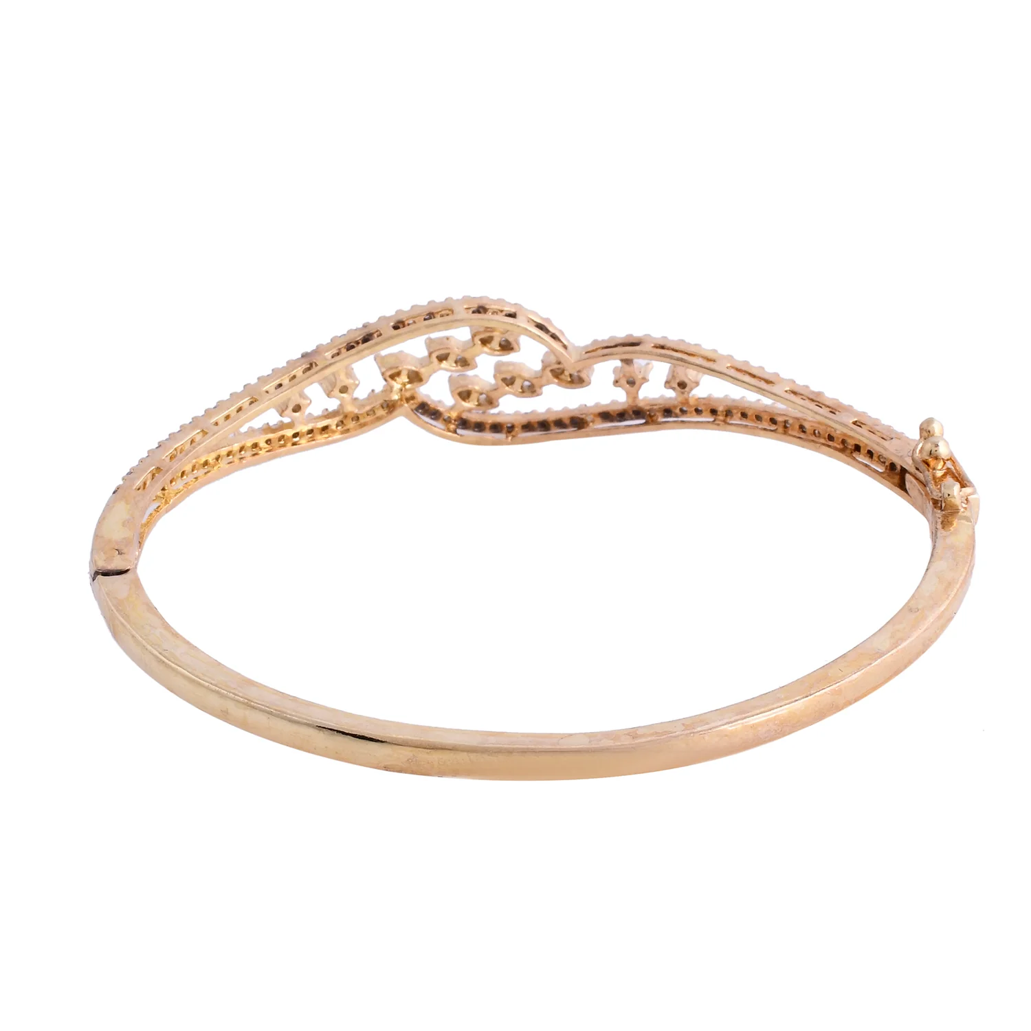 Sparkling Elegance Aurora Twine Gold American Diamond Bracelet - Image 5