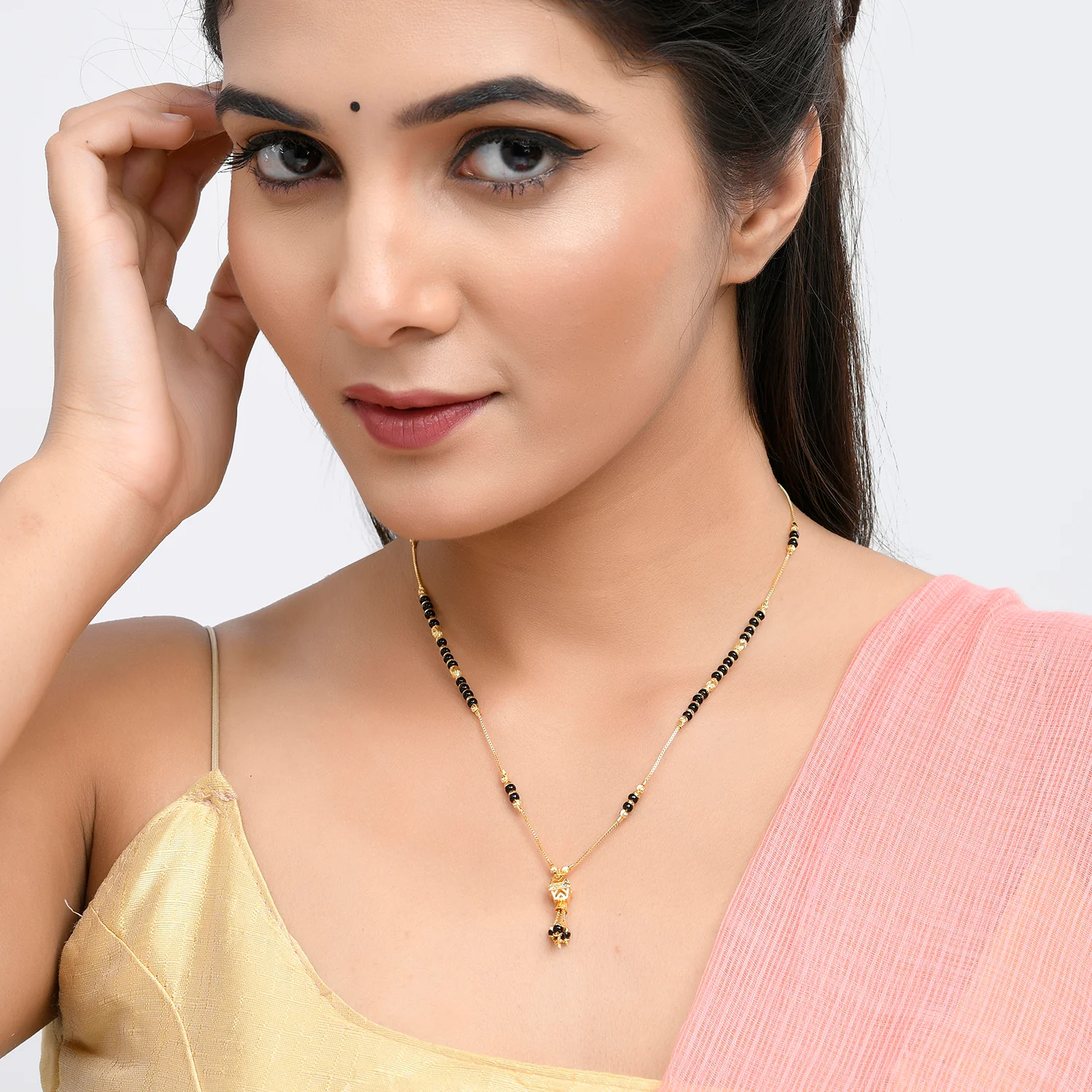 Sparkling Elegance Beaded Cz Drop Mangalsutra - Image 2